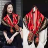 Foulards cadeau foulard en soie Satin 90 artificiel grand foulard femmes été imprimé tout assorti sac cicatrice