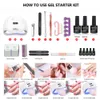 Nail Art Kits Maniküre-Set mit 120 W 80 W 54 W LED-Lampe 35000 U/min Bohrmaschine 40 Farben UV-Nagellack-Gel-Kit Werkzeuge 230803