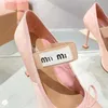 Miu Designer Classic Ballet Shoes Fashion Women's Shoes Barbie Shoes Pink High-heeled Shoes Seasonal Sandals Size EUR 35-39