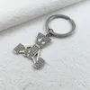 Nyckelringar Söt robot Keychain Alloy Crystal Key Rings Animal Chains Gifts For Women Men Handbag Accessorie Car Keys Handgjorda smycken