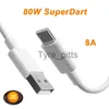 Carregadores/Cabos 80W USB-C SuperDart Cable 8A SUPERVOOC 2.0 Fast Charger Type-C Cable for Oppo Realme GT Neo3 GT2 Pro Q5 Pro 8 9 Pro+ 65W x0804