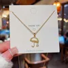 Pendant Necklaces Simple Small Umbrella Raindrop Zircon Love Heart Mother's Day Gift Necklace Woman Girl Wedding Blessing Jewelry