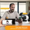 Smart Camera 1080P con rotazione a 360 gradi, rilevamento del movimento, visione notturna e Wi-Fi dual-band per il monitoraggio remoto della casa