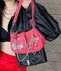 Bolsos de noche Y2K Sweet Cool Girls Underarm Bag Moda Mujer Rosa Hombro Crossbody Bolsos Retro Cadena Mujer Embrague Tote Monedero Bolsos 230804