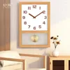 Horloges murales carrée horloge en bois Design moderne pendentif décor à la maison chambre silencieuse luxe Table de bureau rétro idées cadeaux