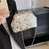 Abendtaschen Ins Designer Frauen Pailletten Clip Shell Kette Schulter Hochzeit Party Clutch Geldbörsen und Handtaschen Glitzer Kristall Messenger 230803