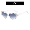 Lunettes de soleil Mode Amour Coeur Diamant Femmes Personnalité Designer Lunettes de Soleil Cat Eye Lunettes UV400 Lunettes