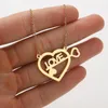 Pendentif Colliers 10pcs Dainty Étanche Argent Plaqué Or 18K En Acier Inoxydable Charme En Forme De Coeur ECG Bracelet Bijoux Pour Femmes