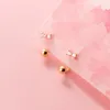 Stud Earrings VENTFILLE 925 Sterling Silver Sweet Bowknot Beads For Women Korean Trendy Simple Temperament Party Gifts Jewelry