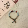 Strand Chinese Style Ceramic Clay Bracelet Female Temperament Simple National Wooden Bead String Jewelry Women