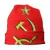 Basker Ryssland Sovjetunionen kommunist Sovjetunionen Bonnet Homme Fashion National Skullies Beanies Caps Creative Fabric Hats