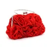 Evening Bags Handmade Rose Bag Female Fashion Chic Point In Handbag HighGrade Satin Flower Exquisite Elegant Bride 230803