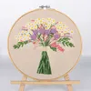Kinesiska stilprodukter Lavendelbroderi DIY Nålverk Blomma Needlecraft för nybörjare Cross Stitch