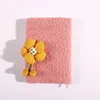 Fabric Plush Magnetic Buckle Book Small Flower Notebook Decompression Manual Ledger