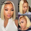 Synthetic Wigs 13x4 Ombre Blonde Short Bob Pixie Cut For Women Human Hair 180 Density Lace Front Wig Peruvian Transparent 230803