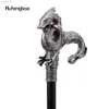 Trekking Poles Silver Luxury Dragon Walking Cane Fashion Decorative Walking Stick Gentleman Elegant Cosplay Cane Knob Crosier 93cm HKD230804