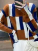 女性用セーター秋/冬の丸い首のコントラスト汎用セーターピュアウールボタンニットトップエレガントなファッションプルオーバー