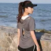 Camicie attive Camicetta sportiva Donna T-shirt da palestra per abbigliamento fitness Taglie forti 2023 Allenamento Yoga Top Wear 3xl 4xl Blu grigio