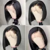 Parrucche sintetiche Parrucca corta Bob Bone Straight Lace Front Capelli umani per donne HD Frontal Glueless 180% 230803