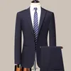 Ternos Masculinos 2023Boutique Homens de Alta Qualidade (Calças de Terno) Moda Vestido Britânico Versão Coreana de Conjunto de Duas Peças Bonito e Magro para Negócios