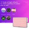 Flash Heads RGB LED Video Light Full Color Camera laddningsbar 4000mAh Dimble 2500-8500K Panel Power Bank Charger för telefon