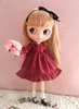 Dolls Pajamas Long Tshirt Lace Skirt Dress Blyth Doll Clothes Princess for Ymy Licca Azones Ob24 Ob27 Accessories 230803