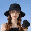 Шляпа шляпы в широких краях женщины летнее солнце защитное шляпу