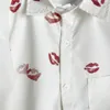 Chemises décontractées pour hommes Hommes Imprimé Mode Simple Allmatch Blanc Chic Lâche À Manches Longues Adolescents Unisexe Beau Mâle Vêtements Doux 230804