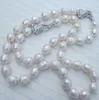 Chains 9-12MM Cultured Akoya WHITE PEARL NECKLACE BRACELET 925 Clasp