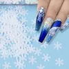 Nail Art Decorations 12 Grids Snowflakes Christmas Xmas Snow Flakes Mermaids Glitter Nails Sequins Winter Year Accessories