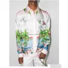 Camisas casuais masculinas New Casablanca Designer Shirt 23Ss Table Tennis Club Lucky Cat Stadium Manga Comprida Casablanc Drop Delivery Apparel Dhjjm