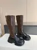 2023 Luxury Designer boots women's Martin wooden cowboy snow black leather luxury high heels 35-41