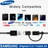 Laddare/kablar Samsung 2 i 1 Micro USB -kabeltyp C Fast Charger Note8 Note9 S8 Plus S9 Plus C5C7C9 Pro S6 S7Edge Note5 Cable X0804