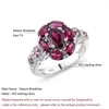 Anillos de racimo SEASKY, joyería fina de alta calidad, gema de rodolita Natural, anillo de compromiso de plata de ley 925 para mujer