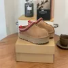 classici Stivali con plateau ultra mini Ciabatte in pelliccia Pelle di montone Shearling Tazz New Mules Donna Uomo Stivali Scarpe senza lacci Tomaia in pelle scamosciata Autunno Inverno Pantofole in cotone Tasman