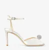 Woman wedding sandal Sacaria Dress Wedding Shoes Pearl-Embellished Satin Platform Sandals White Bride Pearls block High Heels Ladies Pumps EU35-43