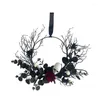 Decoratieve Bloemen KX4B Halloween Krans Rose Ghost Ophangbaar Herfst Decoratie Cadeau Accessoire