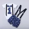 Одежда наборы 4# для мальчиков для мальчиков набор новорожденных мальчиков, джентльмен, oneyearold день рождения с короткими рукавами, подвесные шорты наряды x0803