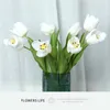 Decoratieve Bloemen Kunstbloem PU Tulp Tafel Middenstukken Realistisch Bloesem Boeket Arrangement Lange steel Zijde