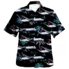 Camisas casuais masculinas 3D camisa verão respirável solta avião de passageiros praia neve montanha Harajuku manga curta para uso na rua