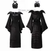 Thema Kostuum M-2XL Halloween Heks Maleficent Slaap Schoonheid Film Kom op Volwassen Kwade Vrouwen Jurk Hoorn Hoed Set Helm Hoed Bar Z230804