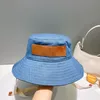 Fashion Leisure Sub Ladies Fisherman Hat Solid Color Canvas Flat Top Duże brzegi wiadra na zewnątrz popularny bob hat