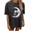 HBP desinger clothes halloween costumes shirt 2023 Summer Gothic Clothing Black Vintage Hanging Skeleton Sun Moon Print Short Sleeve mens womens t shirt size XS 4XL