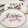 Chinese Style Products Chinese DIY Embroidery Round Fan Flower Printed Needlework Cross Stitch Handmade Craft Sewing Art Gift Home Decor