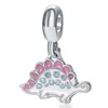 925 Argent Fit Pandora Charm 2023 Nouveaux Animaux Mignons Panda Chat Chien Dinosaure Mode Charmes Ensemble Pendentif DIY Fine Perles Bijoux, Un Cadeau Spécial pour les Femmes