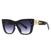 Okulary przeciwsłoneczne modne koty oko designerskie okulary przeciwsłoneczne dla kobiet oversized Shield Shades goggle okulary
