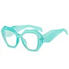 Solglasögon Polygon Anti Blue Light Retro Leopard Print Frame Reading Glasses Women Computer Game Eyewear Men