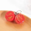 Keychains Cute Emulation Fruit Vegetable Cherry Tomatoes PVC Resin Keychain Funny Purse Backpack Dangle Pendant Car Key Ring Charm Jewelry