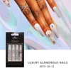 False Nails 30Pcs/Box Extra Long Press On Ballerina Coffin With Rhinestones Full Cover Fake Artificial Acrylic