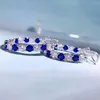 Hoop Earrings Shop 925 Sterling Silver Lab Sapphire Emerald High Carbon Diamonds For Women Fine Jewelry Wholesale